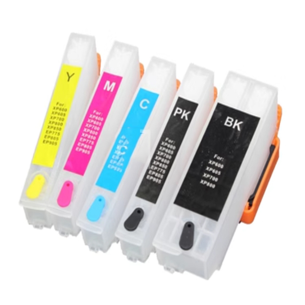 (image for) 1 Set Refillable Ink Cartridge 26XL For Epson Expression Premium XP600 XP605 XP700 XP800 - Click Image to Close
