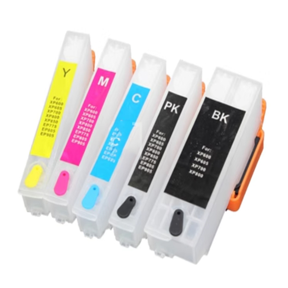 (image for) 1 Set Refillable Ink Cartridge 26XL For Epson Expression Premium XP600 XP605 XP700 XP800